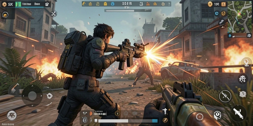 Gameplay menarik 5ZK dengan aksi tembak-menembak seru.