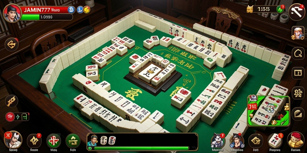 Tangkapan layar menunjukkan momen seru dalam permainan Mahjong JAMIN777.