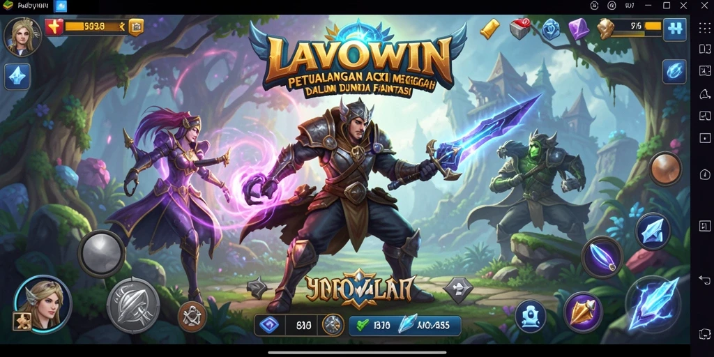 Screenshot LAVOWIN menampilkan aksi seru dalam pertarungan ARPG.